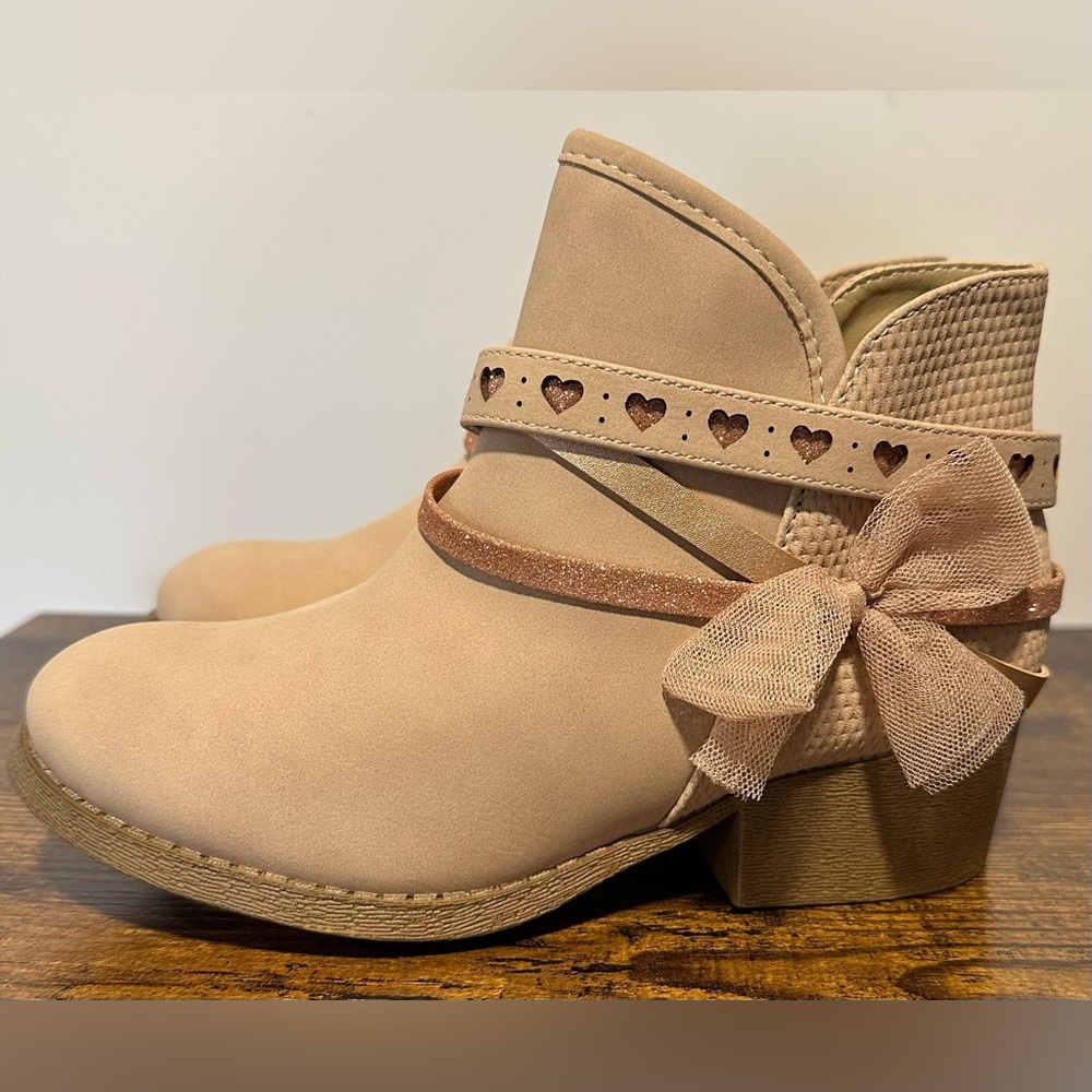 Pop Little/Big Girls Blush Elisha Block Heel Booties NWT Various Sizes